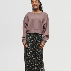 tentree Women’s TreeFleece Oversized Cropped Crew size XL in Colour Elkwood NWT